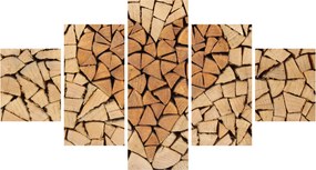 Obraz - Serce z drewna (125x70 cm)