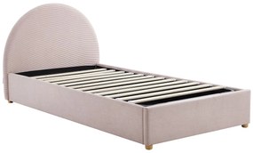 Łóżko ze skrzynią 90 x 190 cm - Sztruks - Różowy - LIRIMO