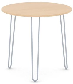 Okrągły stół jadalniany SPIDER, średnica 80 cm, szaro-srebrna podstawa, buk