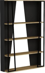 Regał na książki – 123,6 cm x 32 cm x 179,6 cm – szafirowy, antracytowy, czarny – płyta wiórowa pokryta melaminą