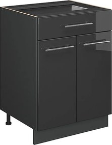Szafka dolna do kuchni antracyt wysoki połysk 60x60x82 fame-line