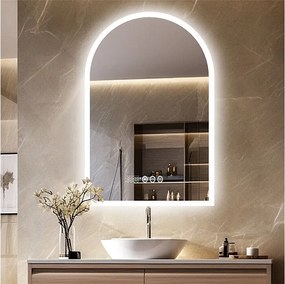 Lustro łazienkowe LED 60x90cm lustro z bluetooth trójkolorowe przeciwmgielne 90x60cm