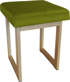 Taboret SOLID tkanina Welur stelaż metalowy STOŁEK LOFT : Kolor Stelaża - Złoty, Kolor tkaniny - VELVET - BL75, Typ tkaniny - Velvet, Wysokość - 45 cm