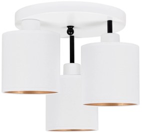 Lampa sufitowa biała trzypunktowa z białymi abażurami C-3030WE-WEWEWE