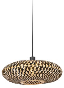 Orientalna lampa wisząca czarna bambusowa 50 cm - Ostrava