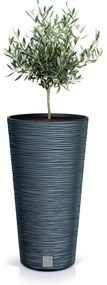 Donica ogrodowa okrągła Furu Slim 48 cm antracyt PROSPERPLAST