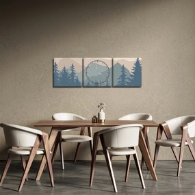 Obraz - Góry Turkusowe N⁰2 (z zegarem) (90x30 cm)