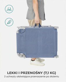 Leżak ogrodowy LAGUNA z regulowanym daszkiem, 193x53x29cm, niebieski SongmicsHome