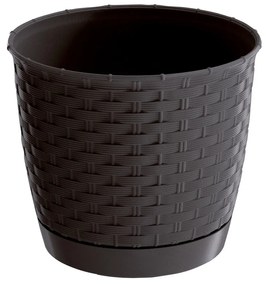 Doniczka z tworzywa sztucznego Ratolla Round, ciemnobrązowy, śr. 16,5 cm, śred. 16,5 cm