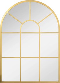 HOMCOM Lustro Okienne z Metalową Ramą, 70 x 50 cm, Złoty