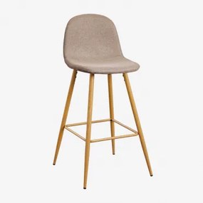 Zestaw 2 Wysokich Stołków Glamm Drewno Naturalne & Gris Topo & ↑75 Cm - Sklum