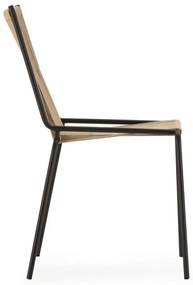 Beżowe metalowe krzesła zestaw sztaplowane 2 szt. Emily – Marckeric