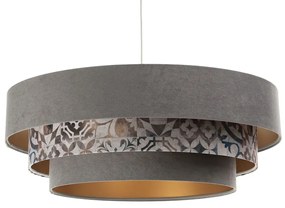 Szaro-złota lampa z trzyczęściowym abażurem - S451-Emla