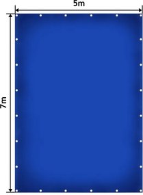 Plandeka JAGO 650 g/m², aluminiowe oczka, niebieska, 5x7 m