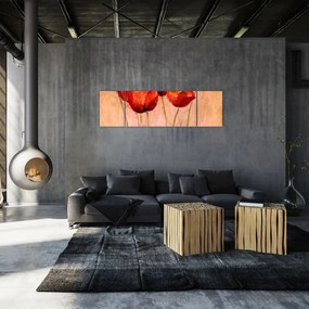 Obraz - Czerwone tulipany (170x50 cm)