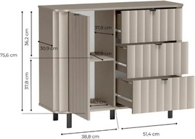 Komoda MODERNO 111 cm do Salonu Sypialni Odcienie beżu