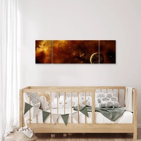 Obraz - Planety z mgławicą (170x50 cm)