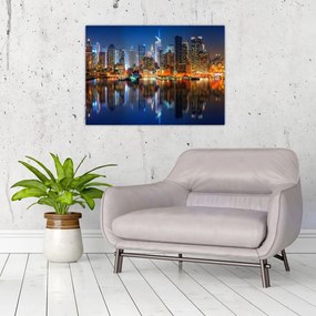 Obraz na szkle - Manhattan w nocy (70x50 cm)