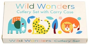 Kremowe sztućce dla dzieci ze stali nierdzewnej 2 szt. Wild Wonders – Rex London