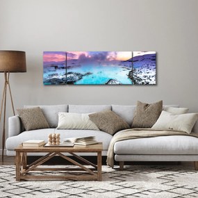 Obraz - Błękitna laguna na Islandii (170x50 cm)