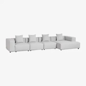 Modułowa Sofa Z Szezlongiem Prawym, 4-częściowa (↔︎420 Cm) Z Wysokim Podłokietnikiem Bruna Tkaniny Gris Glacial - Sklum