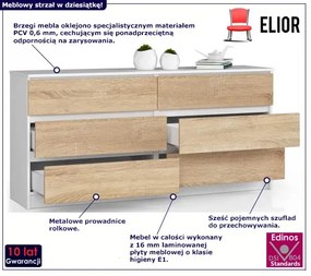 Skandynawska komoda do salonu biały + dąb sonoma - Olin 3X