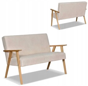 Sofa w stylu PRL retro vintage SOLER Family Meble beżowy welur Hunter