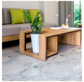 Naklejka na podłogę Ambiance Slab Stickers White Marble, 30x30 cm