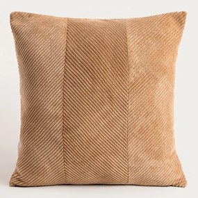 Poszewka dekoracyjna FALLERE ze sztruksowym wzorem taupe 45x45 cm HOMLA