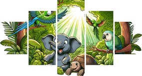 Obraz - Wesołe zwierzątka (125x70 cm)