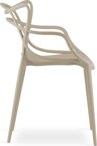 Krzesło beżowe, plastikowe KATO