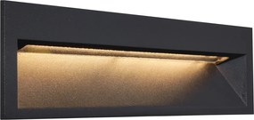 Zestaw 6 nowoczesnych, wpuszczanych lamp ściennych czarnych 28 cm z LED IP65 - Mert