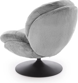 Obrotowy fotel wypoczynkowy z pluszowej tkaniny Shell Halmar