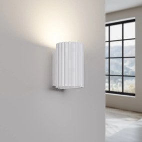 Kinkiet KARBON 10 biały ryflowany SOLLUX  LIGHTING