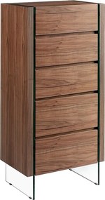 Szafka nocna z drewna orzechowego i szkła hartowanego 7041 ANGEL CERDA