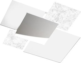 Nowoczesna lampa sufitowa 1088/70-FA Białe szkło i srebrny liść 4xE27