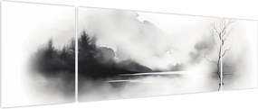 Obraz - Malowany tuszem krajobraz (170x50 cm)