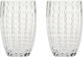Zafferano Perle Clear Glass - szkło kolorowe dmuchane ustami, 32 cl, ręcznie robione - zestaw 2 kieliszków do wody lub koktajli