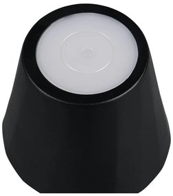 Lampa stołowa LED w kolorze matowej czerni z metalowym kloszem (wysokość 21 cm) Diaz – Trio