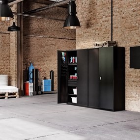 Szafa narzędziowa SZYMON, 920 x 1850 x 500 mm, All Black: czarna