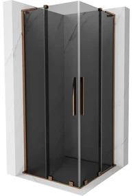 Mexen Velar L Duo kabina prysznicowa rozsuwana 90 x 90 cm, grafit, różowe złoto - 871-090-090-02-43-60