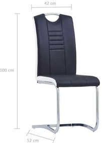 Czarny zestaw krzeseł do salonu na płozach  N4-W55
