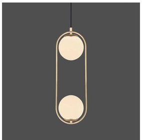 Lampa wisząca w kolorze złota ze szklanym kloszem ø 20 cm Arch – Squid Lighting