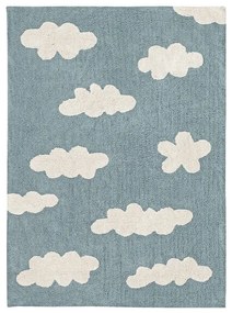 Niebieski bawełniany dywan dziecięcy tkany ręcznie odpowiedni do prania 120x160 cm Clouds Vintage Blue – Lorena Canals