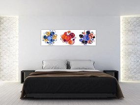 Obraz kolorowych kółek (170x50 cm)
