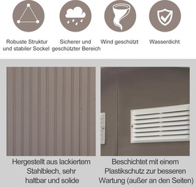 Outsunny szopa na narzędzia z fundamentem metalowy domek ogrodowy żółty 213x130x185 cm praktyczne przechowywanie narzędzi | Aosom PL