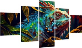 Obraz - Kolorowa iguana (125x70 cm)