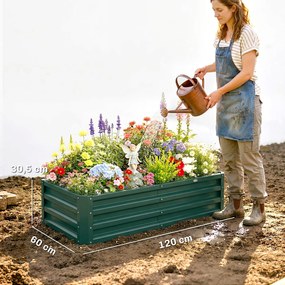 Outsunny Łóżko Ogrodowe Wysokie Zielone 120x60x30,5cm | Aosom PL