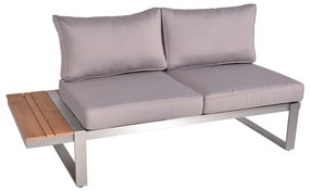 Beżowy metalowy zestaw mebli ogrodowych dla 6 osób Aurea – Garden Pleasure