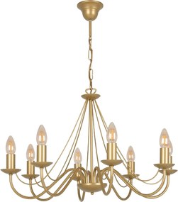 Bartez Gold 8 – żyrandol świecznikowy 8-ramienny Glamour Art Deco